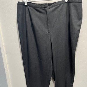 Talbots Woman 22W Gray Flat Front Elastic Waistband Straight Pant